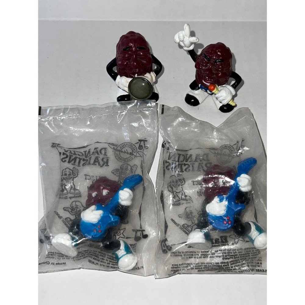Vintage 1987 California Raisins PVC Figures Set of 4 Musicians Singer 80s Toys